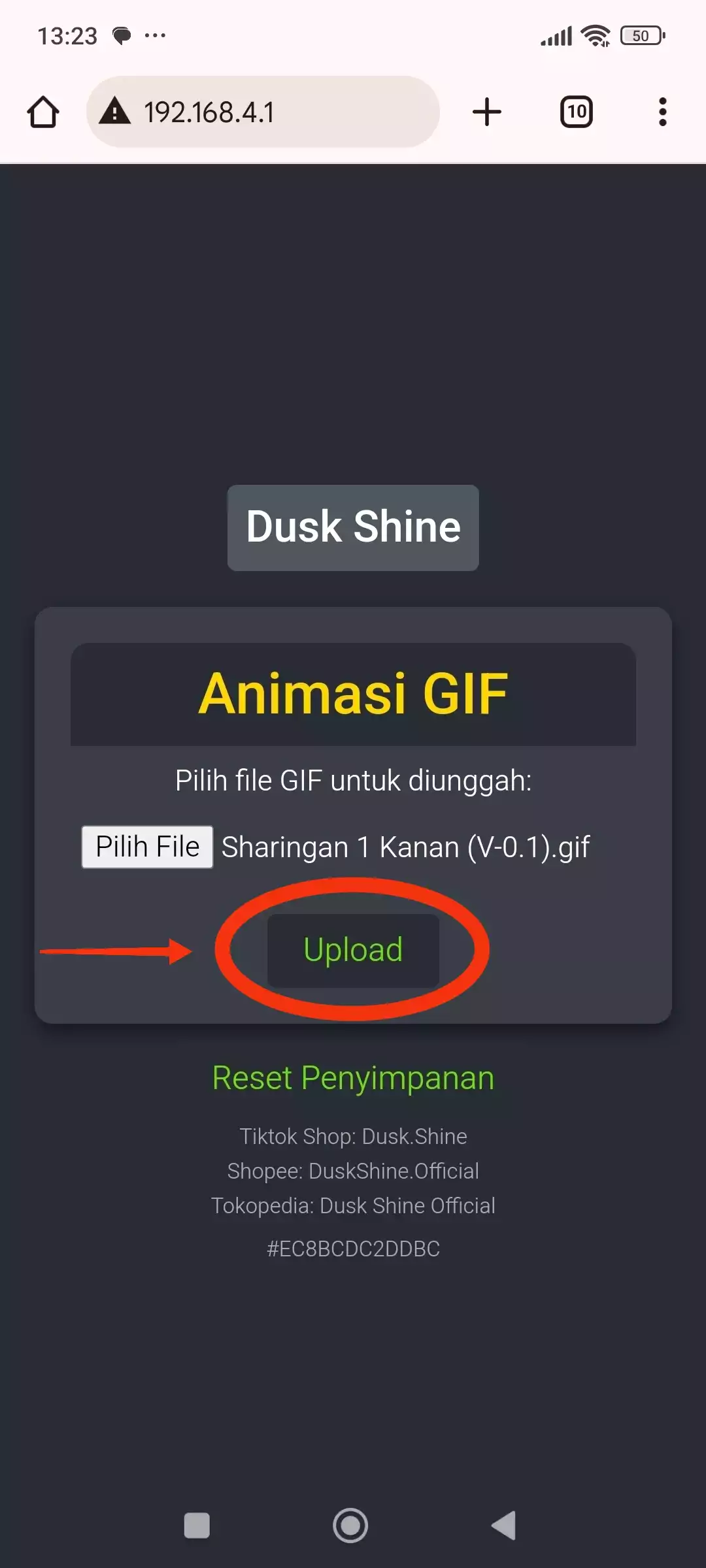 Langkah 7: Klik upload